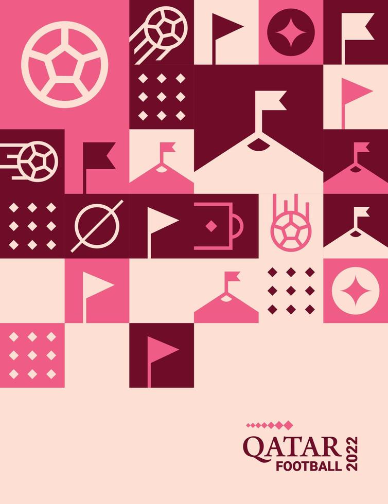 geometrisches plakat fußball doha katar 2022 kreativ. Hintergrund der Fußball-Web-Flyer-Vorlage vektor