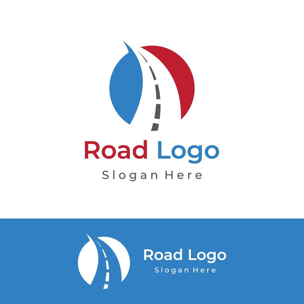 logo-design-vorlage autobahn, asphaltstraße, verkehr. logo kann für unternehmen, zeichen, unternehmen sein. vektor