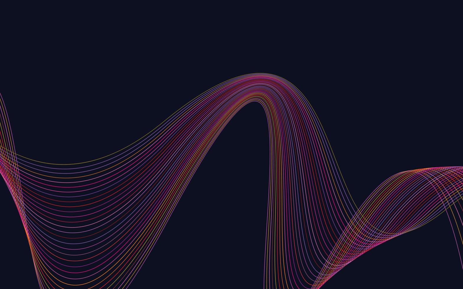 Welle der vielen farbigen Linien. abstrakter gewellter streifenhintergrund lokalisiert vektor