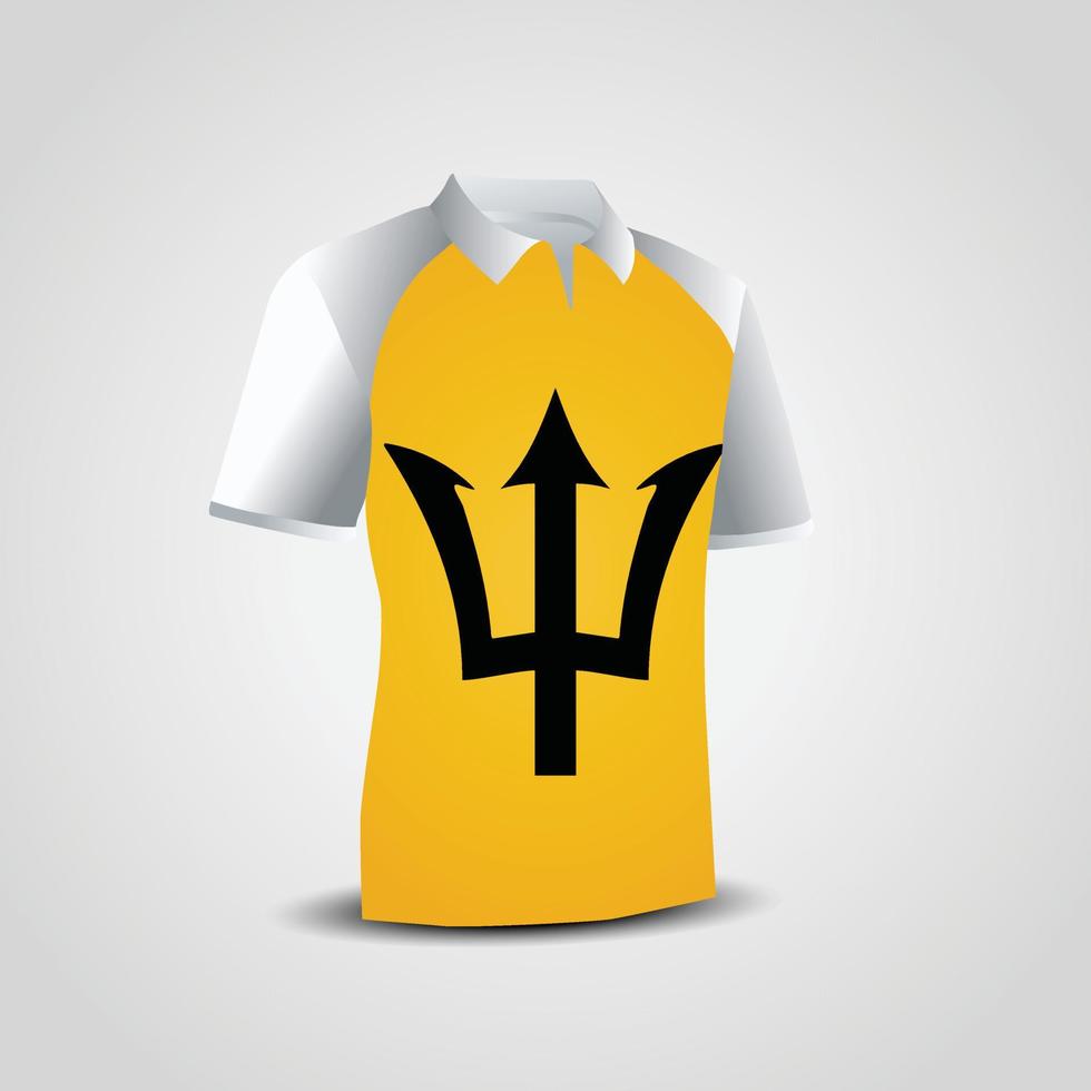 Barbados-Flagge auf T-Shirt vektor
