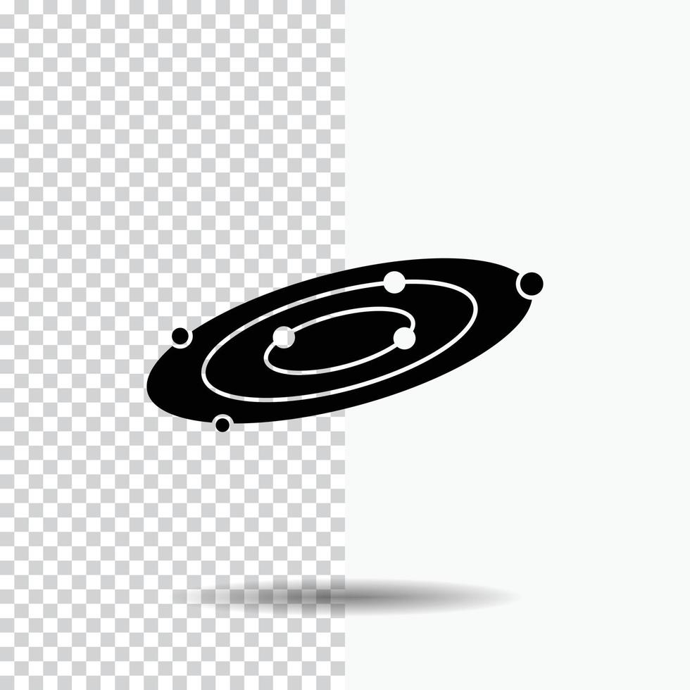 galax. astronomi. planeter. systemet. universum glyf ikon på transparent bakgrund. svart ikon vektor