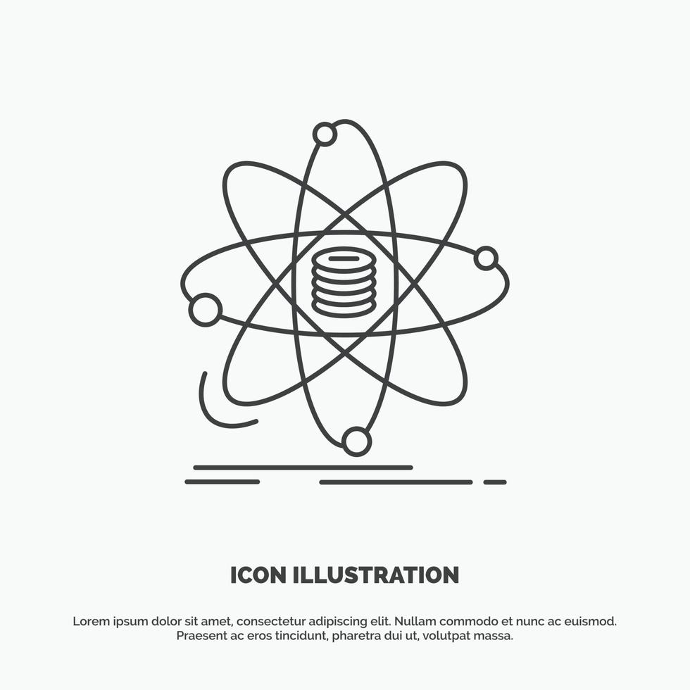 Analyse. Daten. Information. Forschung. Wissenschaftssymbol. Linienvektor graues Symbol für ui und ux. Website oder mobile Anwendung vektor