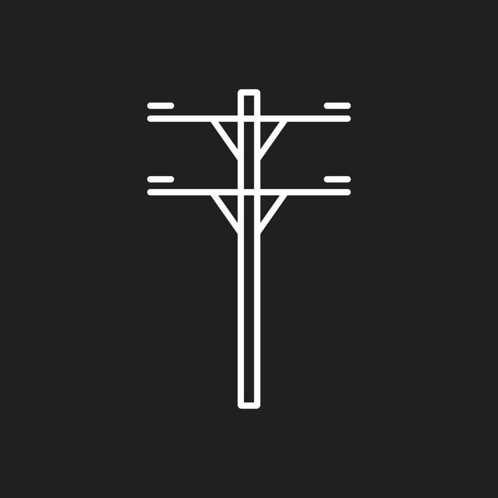 eps10 vit vektor kraft Pol linje konst ikon isolerat på svart bakgrund. elektrisk torn översikt symbol i en enkel platt trendig modern stil för din hemsida design, logotyp, och mobil Ansökan