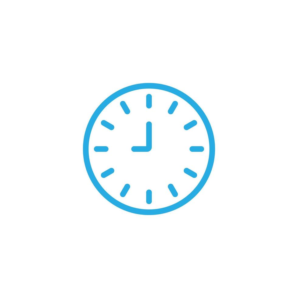 eps10 blå vektor nio eller klockan 9 abstrakt linje ikon isolerat på vit bakgrund. enda tid klocka översikt symbol i en enkel platt trendig modern stil för din hemsida design, logotyp, och mobil app