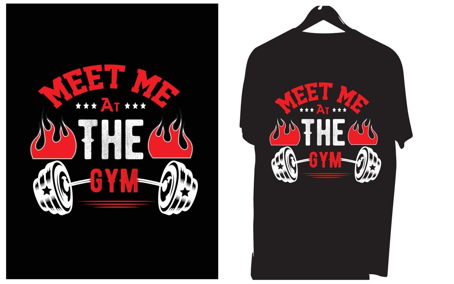 Treffen Sie mich im Fitnessstudio T-Shirt-Design vektor