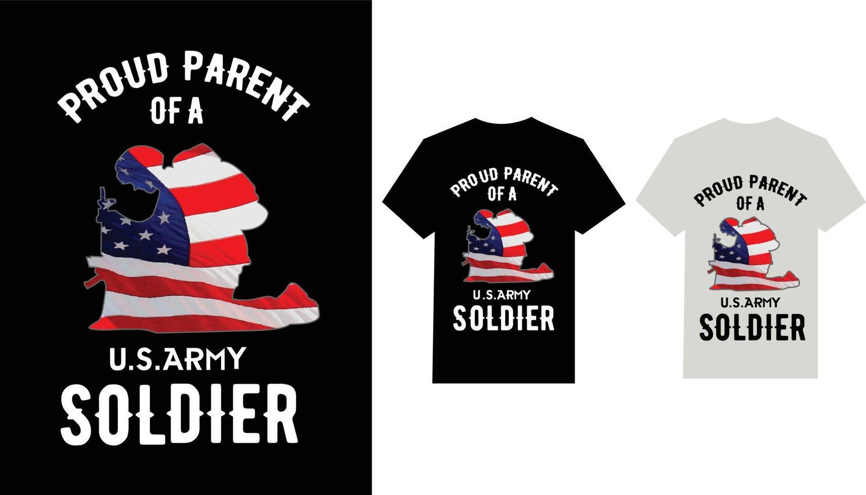 stolzes elternteil eines soldaten-t-shirt-designs der usa-armee vektor