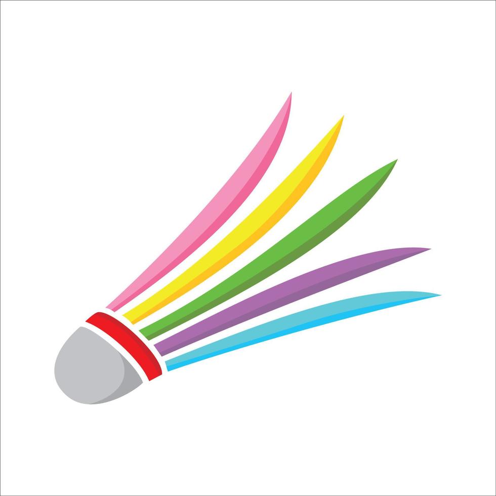 fjäderboll logotyp mall. sport ikon, tecken och symbol. badminton boll. vektor