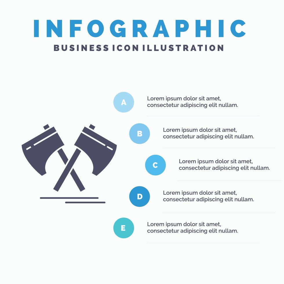 yxa. yxa. verktyg. fräs. viking infographics mall för hemsida och presentation. glyf grå ikon med blå infographic stil vektor illustration.