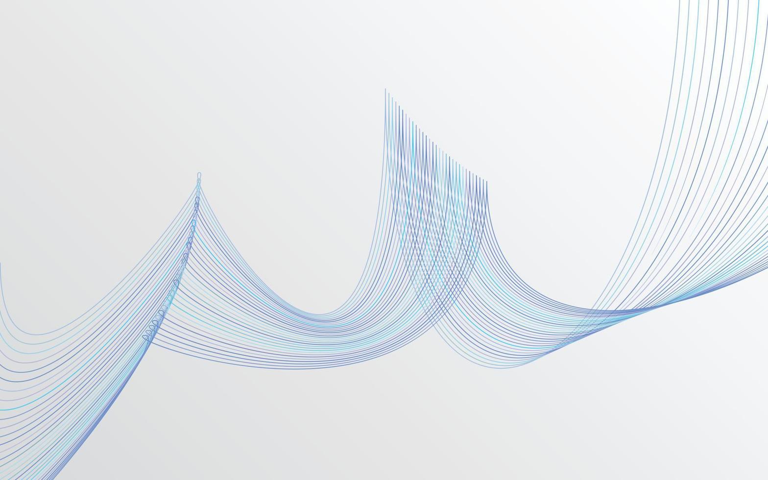 abstrakter blauer Technologielinie Wellenhintergrund vektor