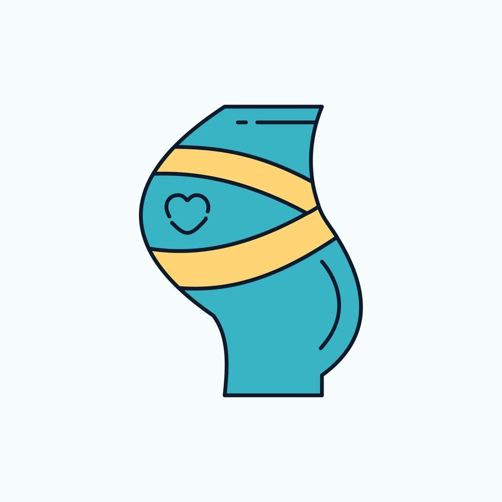 bälte. säkerhet. graviditet. gravid. kvinnor platt ikon. grön och gul tecken och symboler för hemsida och mobil tillämpning. vektor illustration