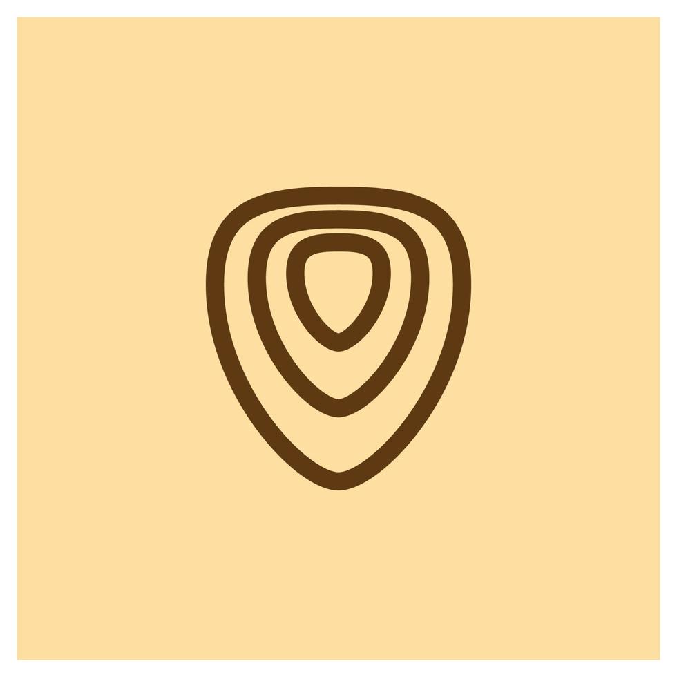 logo symbol illustration vorlage einfaches gitarrenpickel vektordesign für abzeichen musiklabel musikstudio musikinstrumentengeschäft vektor