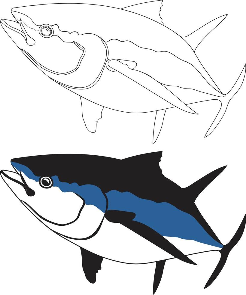 tonfiskfiskvektor vektor