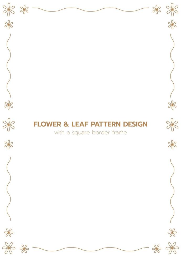 blad och blomma mönster design med en rektangel gräns ram vektor