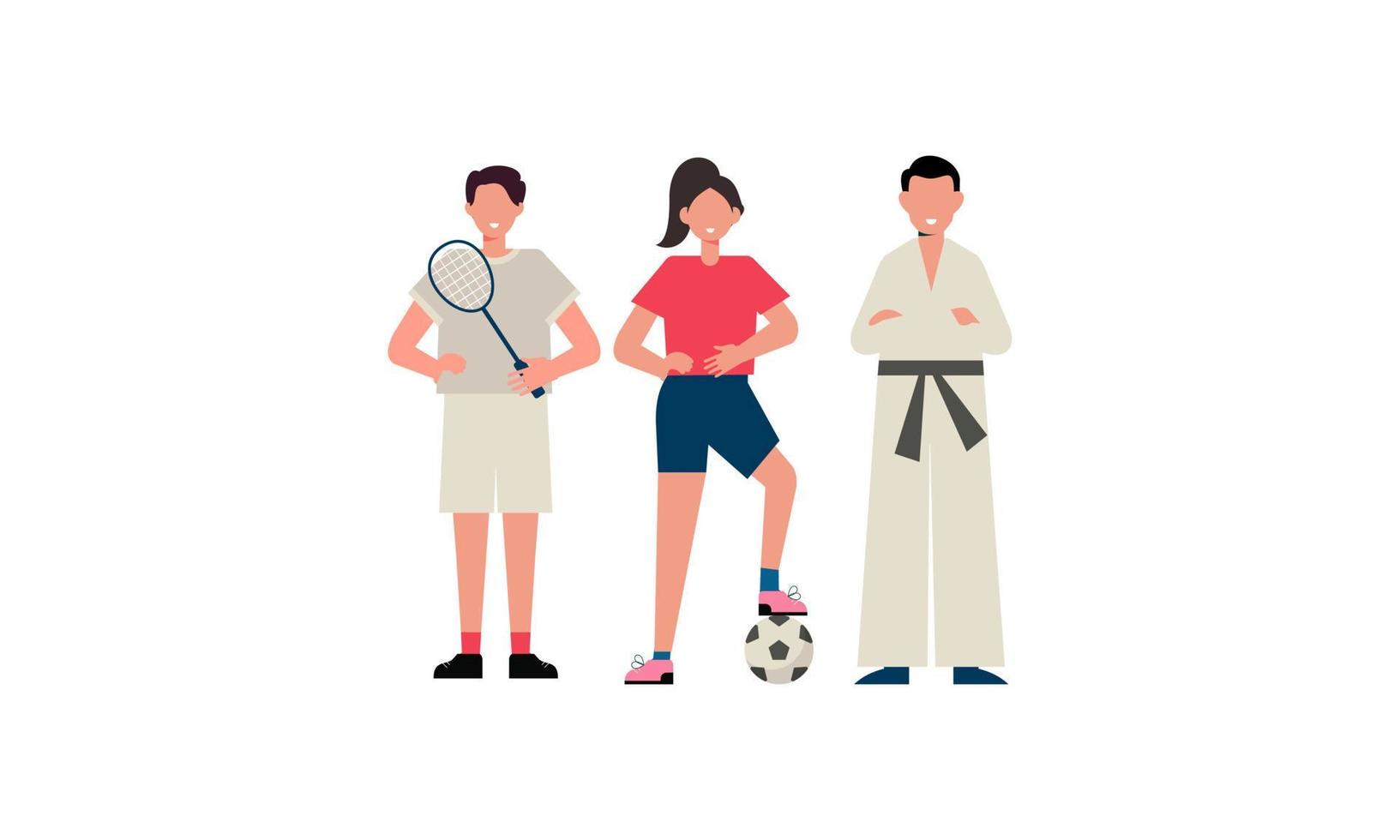 sommar sporter av olika idrottare vektor illustration