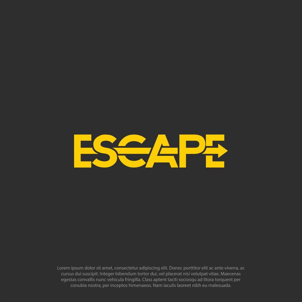 Escape-Schriftzug-Logo-Design-Vektor vektor