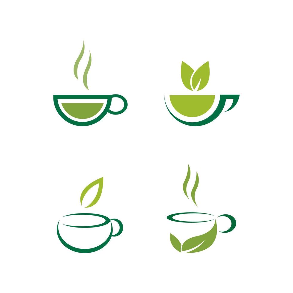 Tasse Tee Logo Vorlage Vektor Icon Illustration