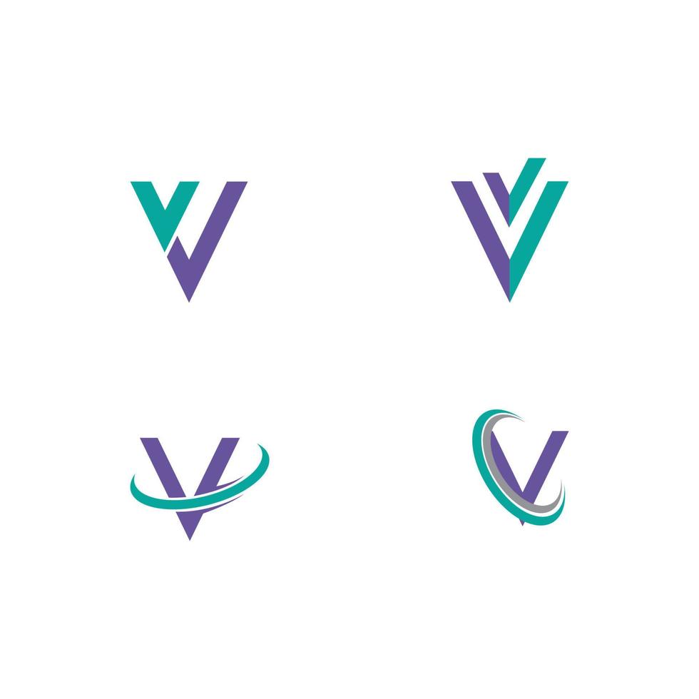 v brev logotyp mall vektor illustration