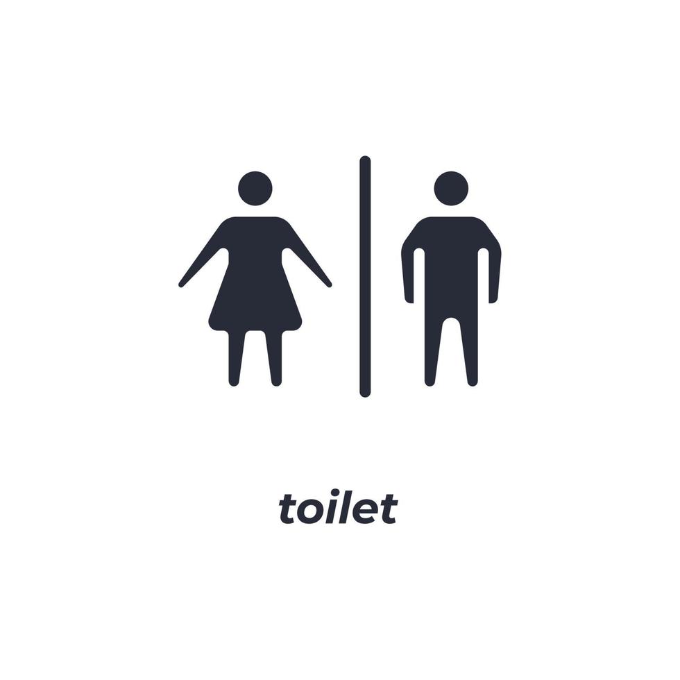Vektorzeichen WC-Symbol ist auf einem weißen Hintergrund isoliert. Symbolfarbe editierbar. vektor