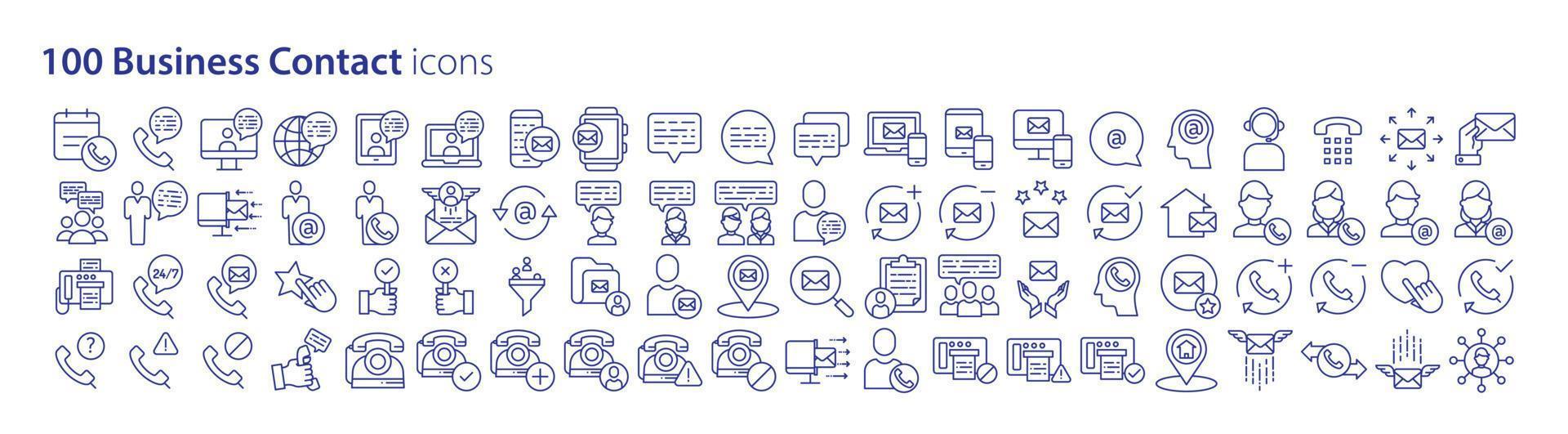 samling av ikoner relaterad till företag Kontakt information, Inklusive ikoner tycka om telefon chatt, e-post, Stöd, kontakter och Mer. vektor illustrationer, pixel perfekt