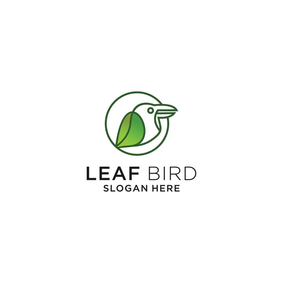 blad fågel logotyp ikon vektor bild
