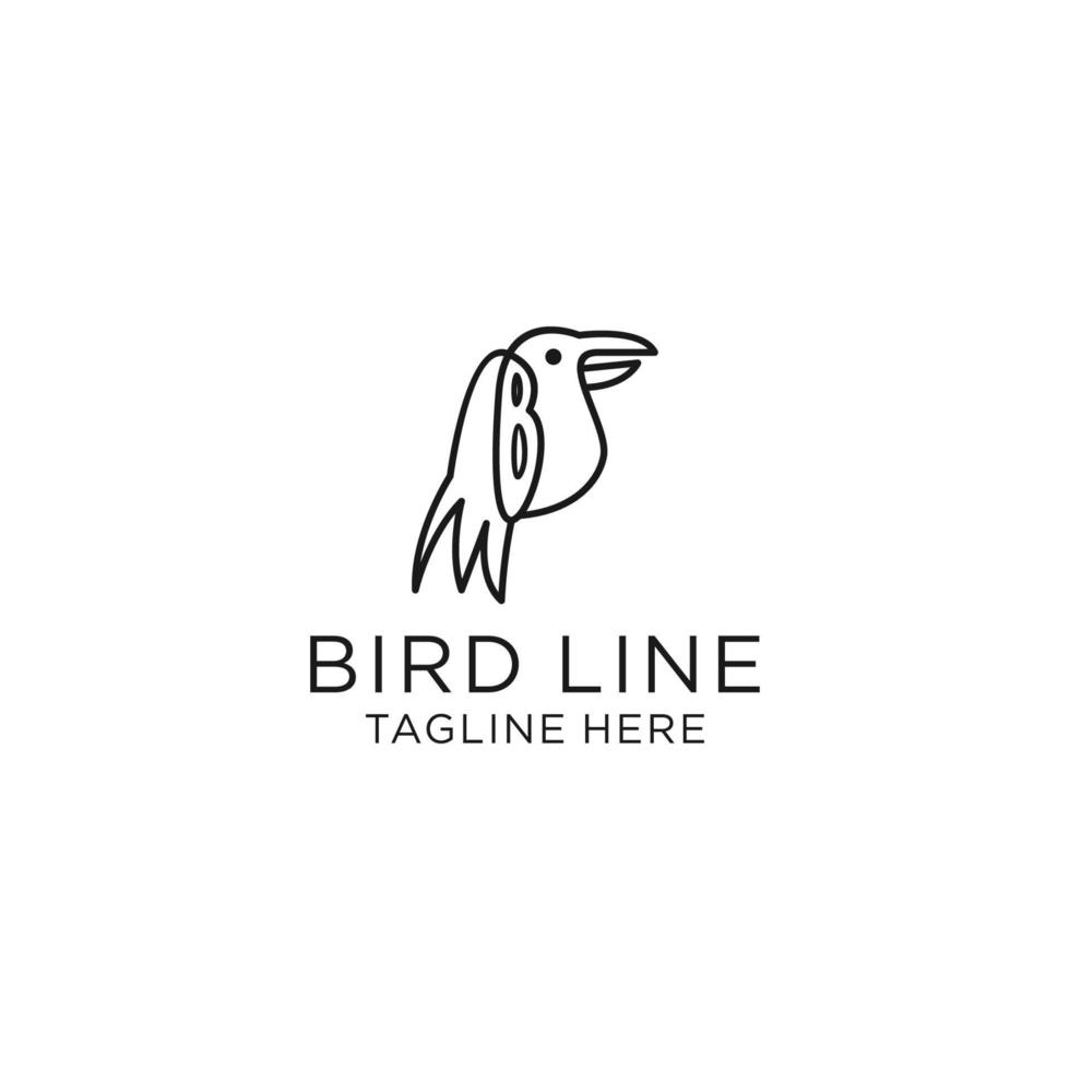fågel linje logotyp ikon vektor bild