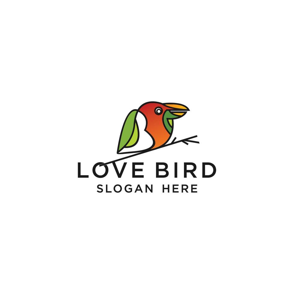 Liebe Vogel Logo Symbol Vektorbild vektor