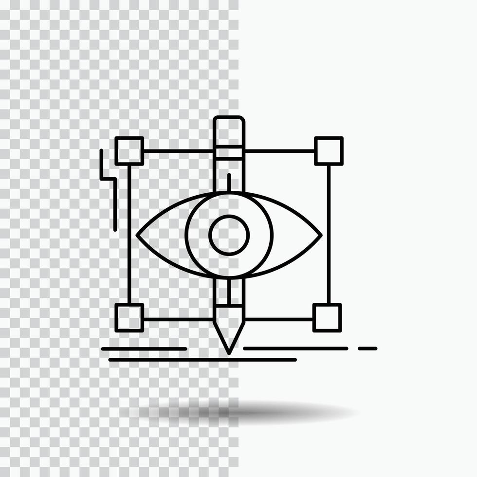 design. förslag. skiss. skissa. visuell linje ikon på transparent bakgrund. svart ikon vektor illustration