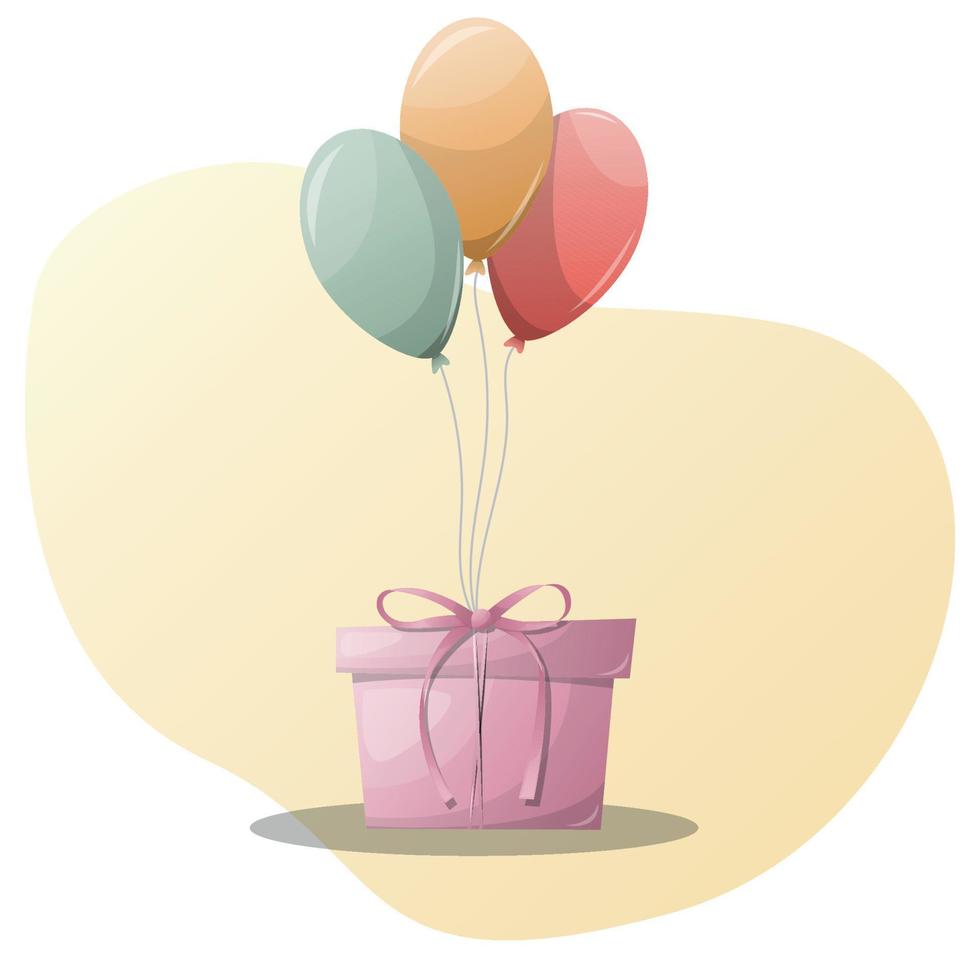 Geschenkbox mit Luftballons vektor