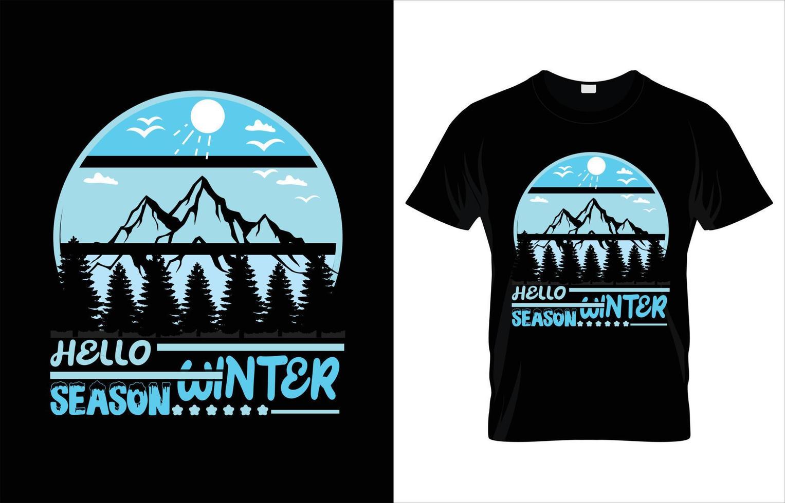 hallo wintersaison t-shirt design. vektor