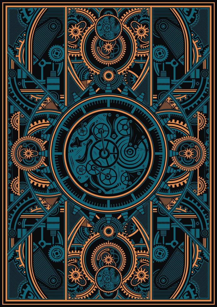 Steampunk-Retro-Vektor-Poster-Design vektor