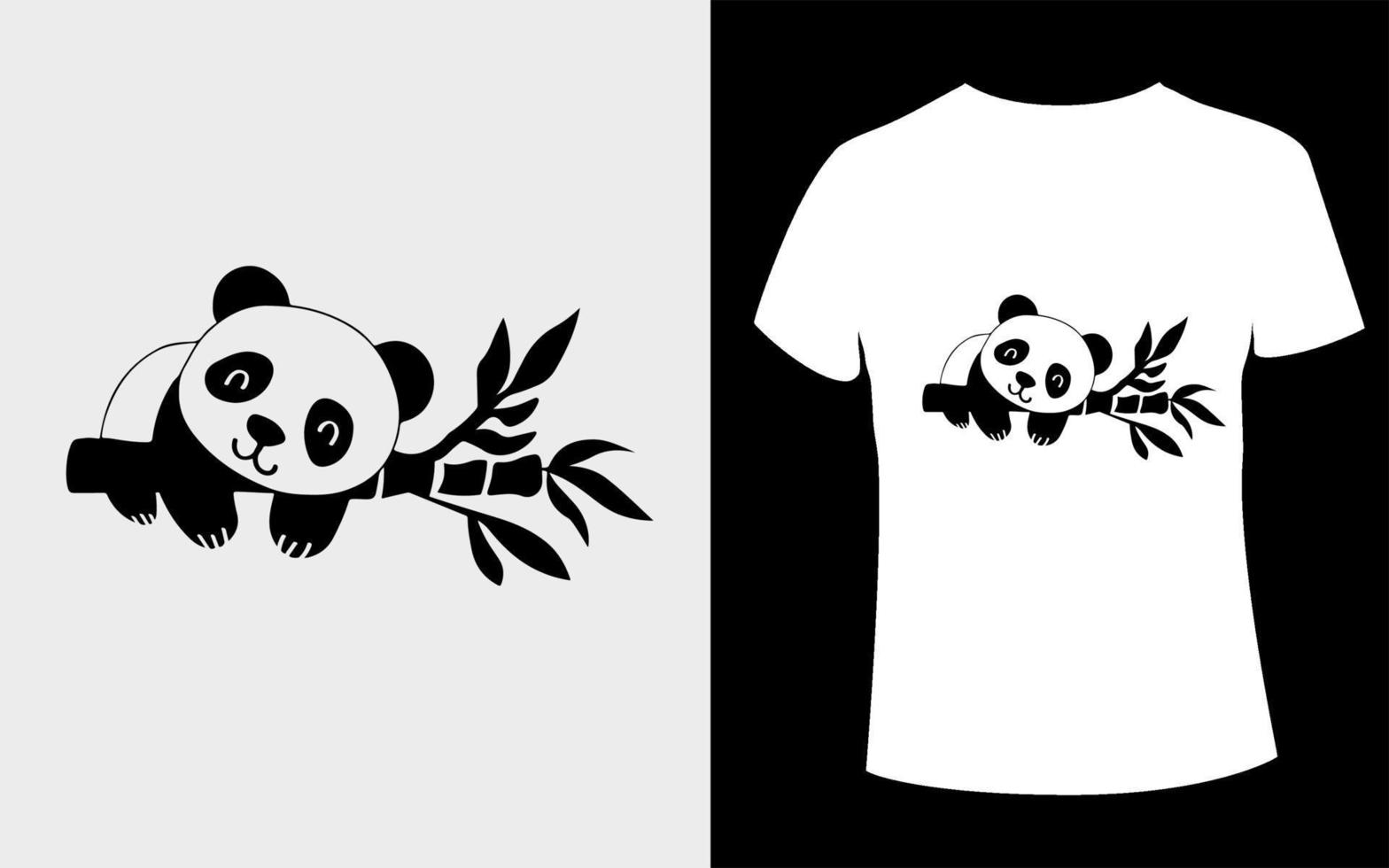 Panda-T-Shirt-Design mit bearbeitbarem Panda-Vektor vektor