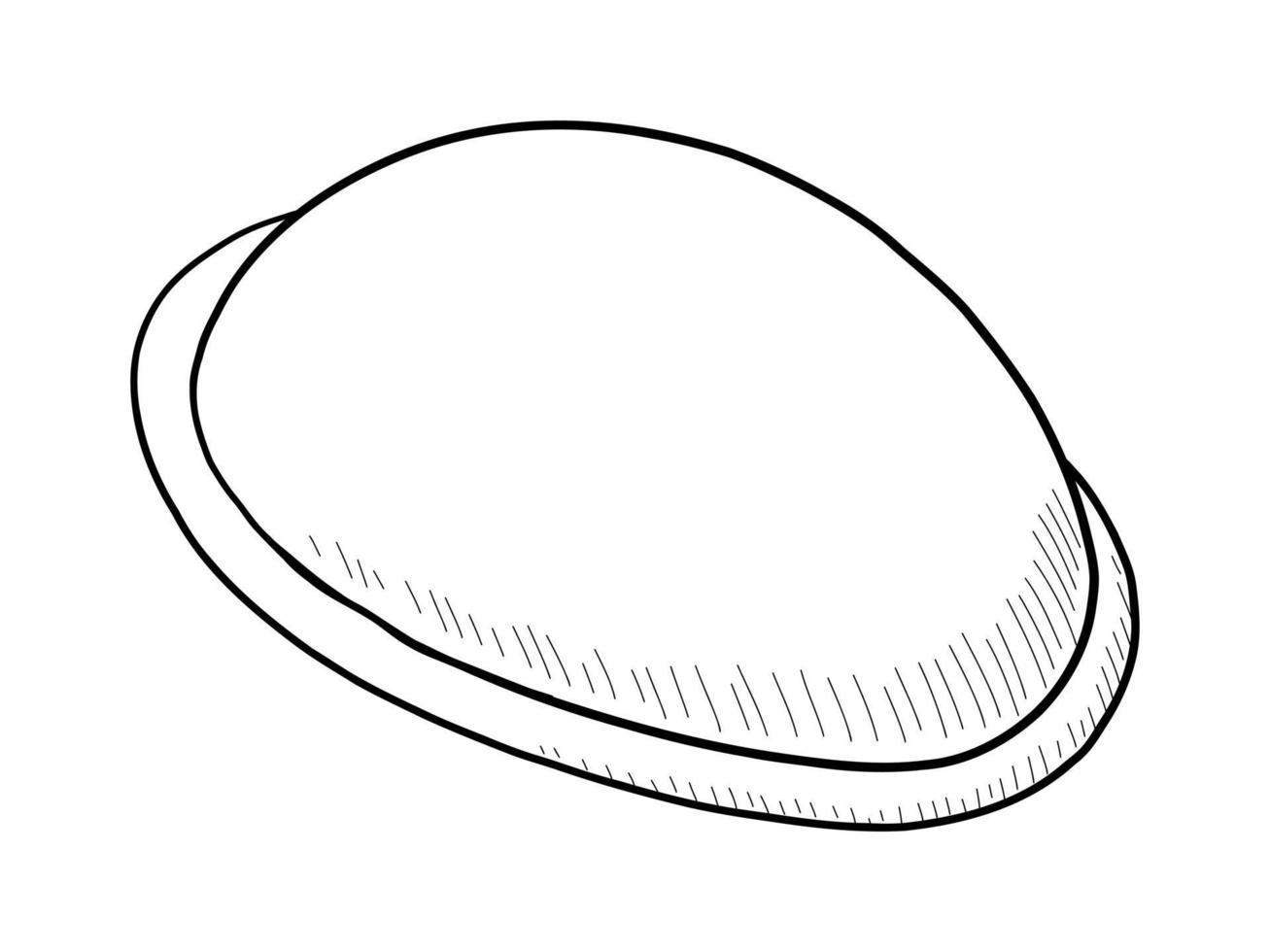 vektor svart och vit kontur illustration av en gynekologisk vaginal diafragman