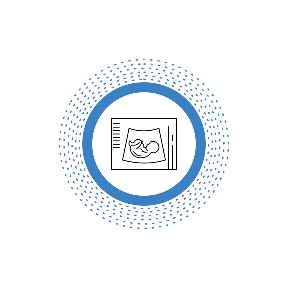 Mutterschaft. Schwangerschaft. Sonogramm. Baby. Symbol für die Ultraschalllinie. vektor isolierte illustration