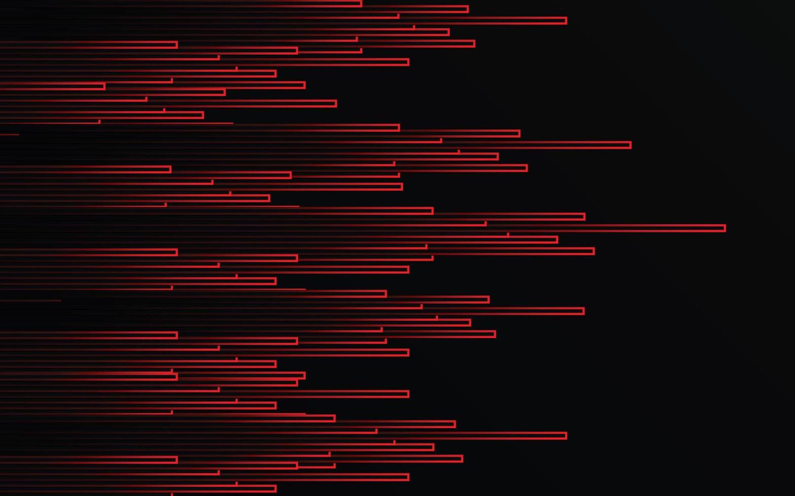 abstrakte rote Lichtlinien Rohrgeschwindigkeit Zoom auf schwarzem Hintergrund Technologie vektor