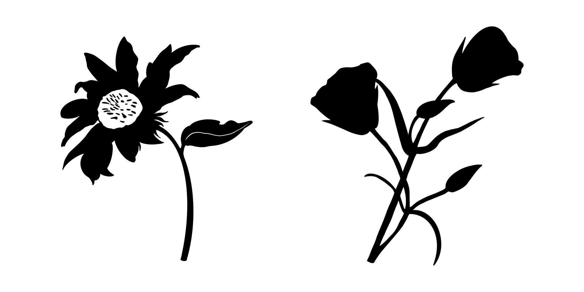 Blumen-Silhouette-Illustration vektor