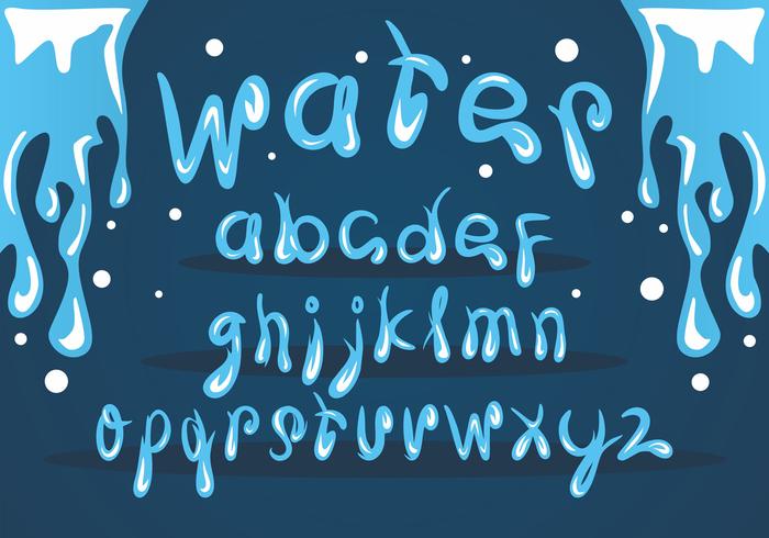 Eis Wasser Schriftart Vektor Set