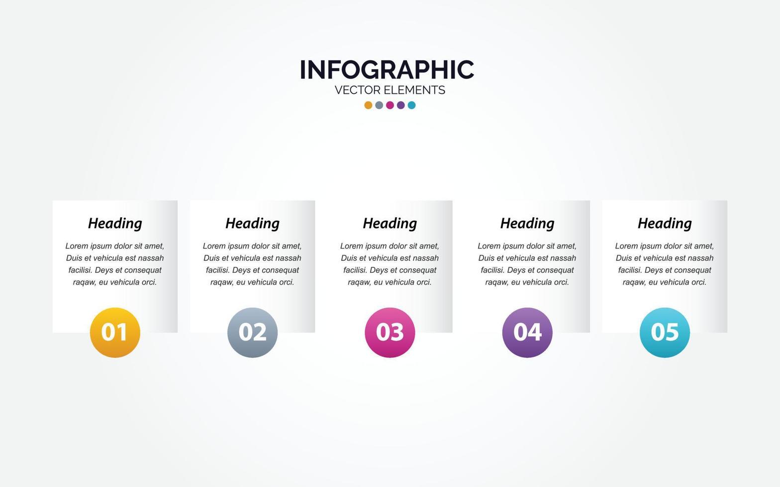 Business-Timeline-Diagrammvorlage horizontale Infografik 5 Schritte Vektorillustration vektor