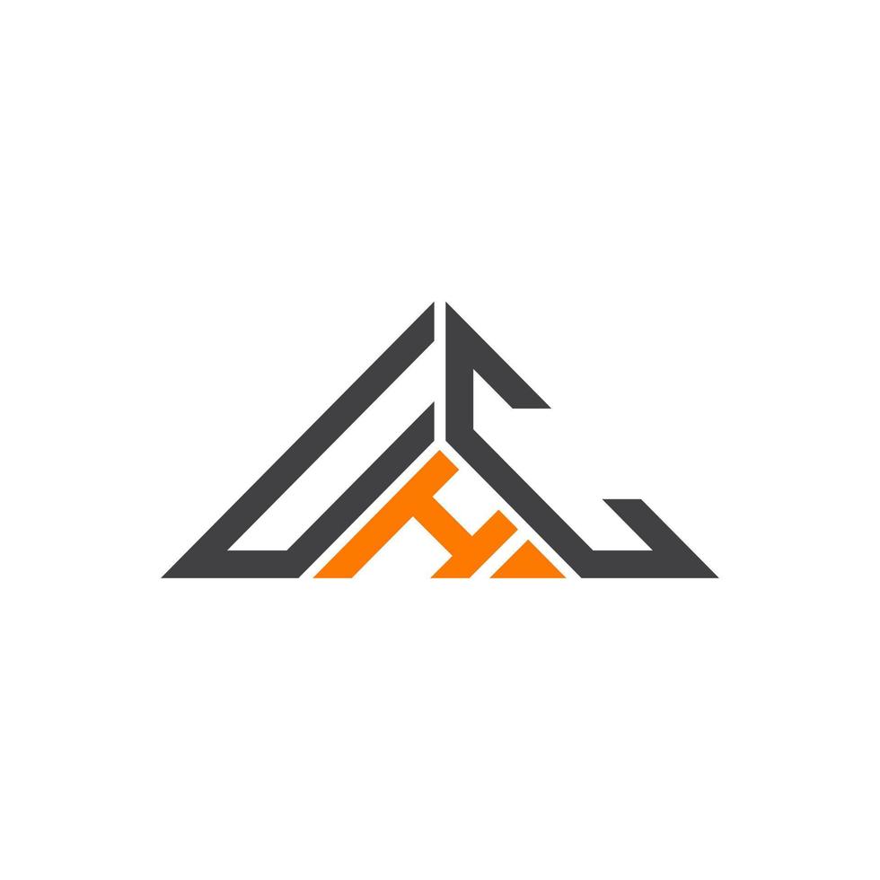 uhc Letter Logo kreatives Design mit Vektorgrafik, uhc einfaches und modernes Logo in Dreiecksform. vektor