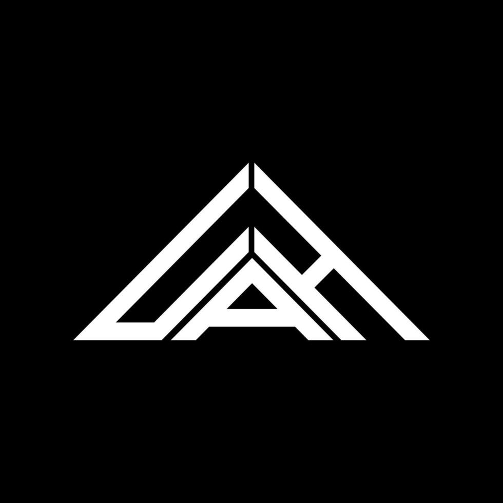 uah brev logotyp kreativ design med vektor grafisk, uah enkel och modern logotyp i triangel form.