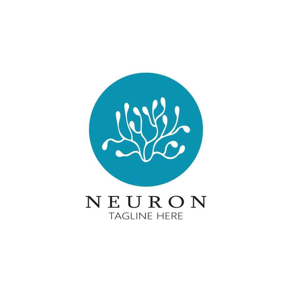 neuron logotyp eller nervcell logotyp design, molekyl logotyp illustration mall ikon med vektor koncept