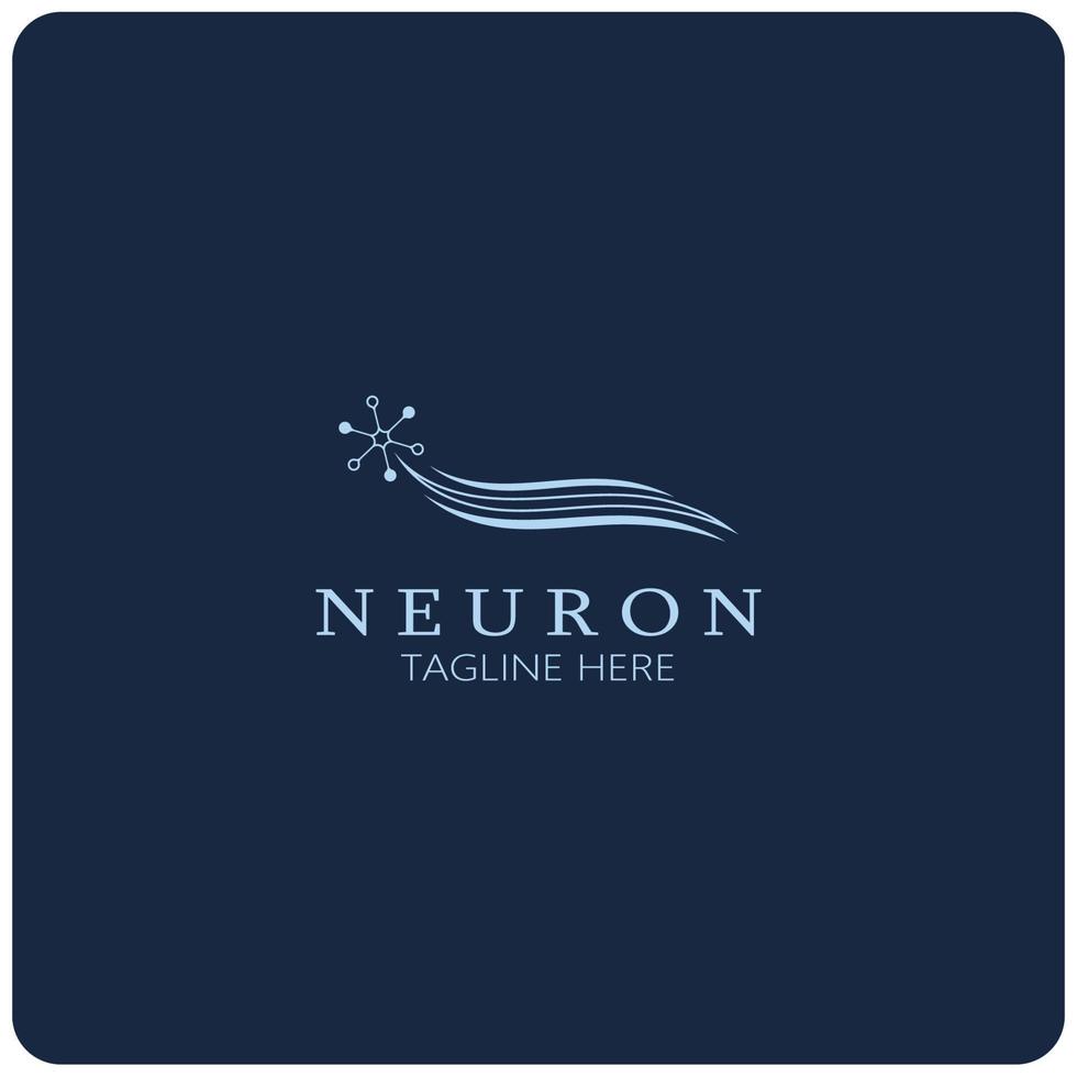 neuron logotyp eller nervcell logotyp design, molekyl logotyp illustration mall ikon med vektor koncept