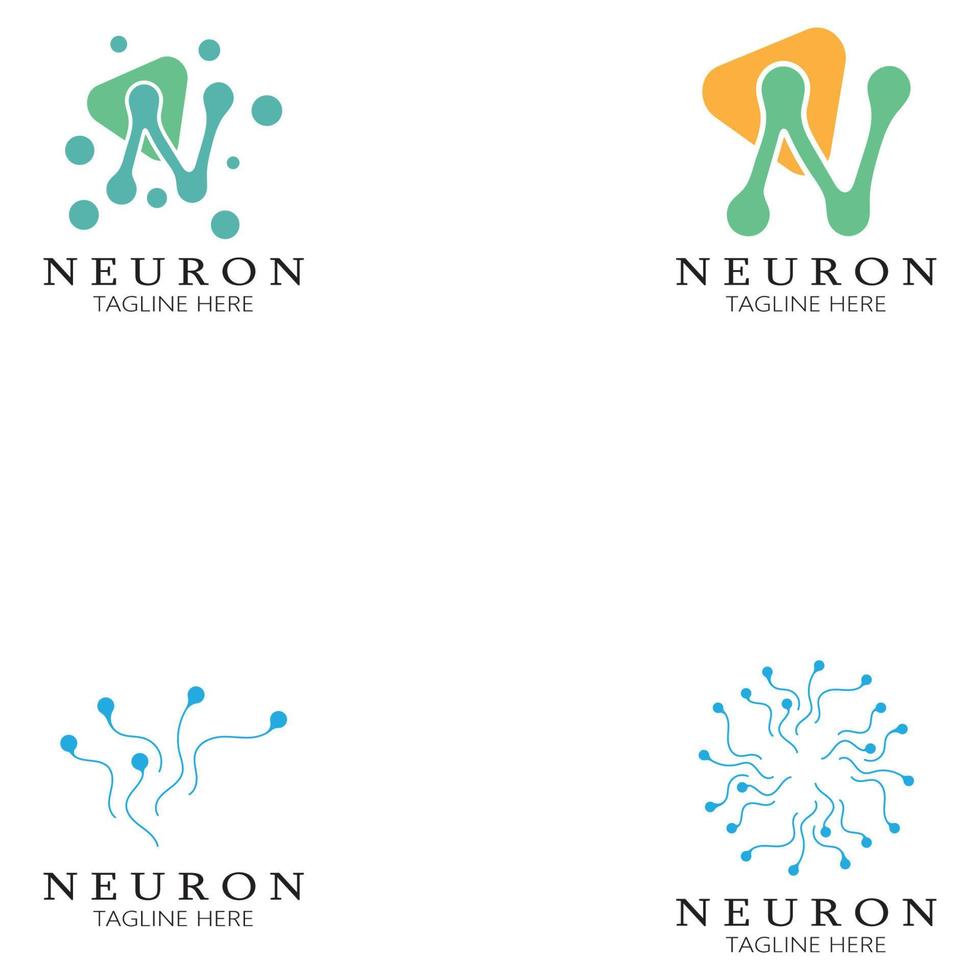 Neuron-Logo oder Nervenzellen-Logo-Design, Molekül-Logo-Illustrationsvorlagensymbol mit Vektorkonzept vektor