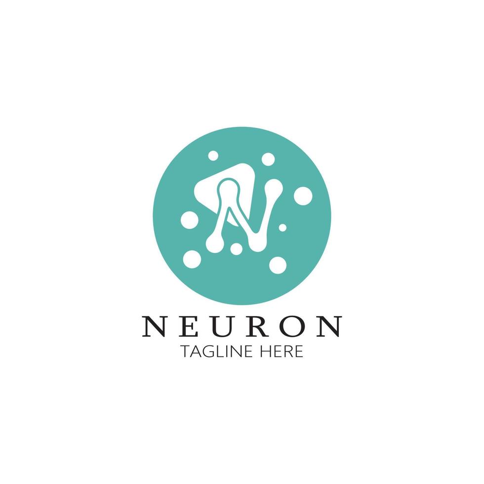 Neuron-Logo oder Nervenzellen-Logo-Design, Molekül-Logo-Illustrationsvorlagensymbol mit Vektorkonzept vektor