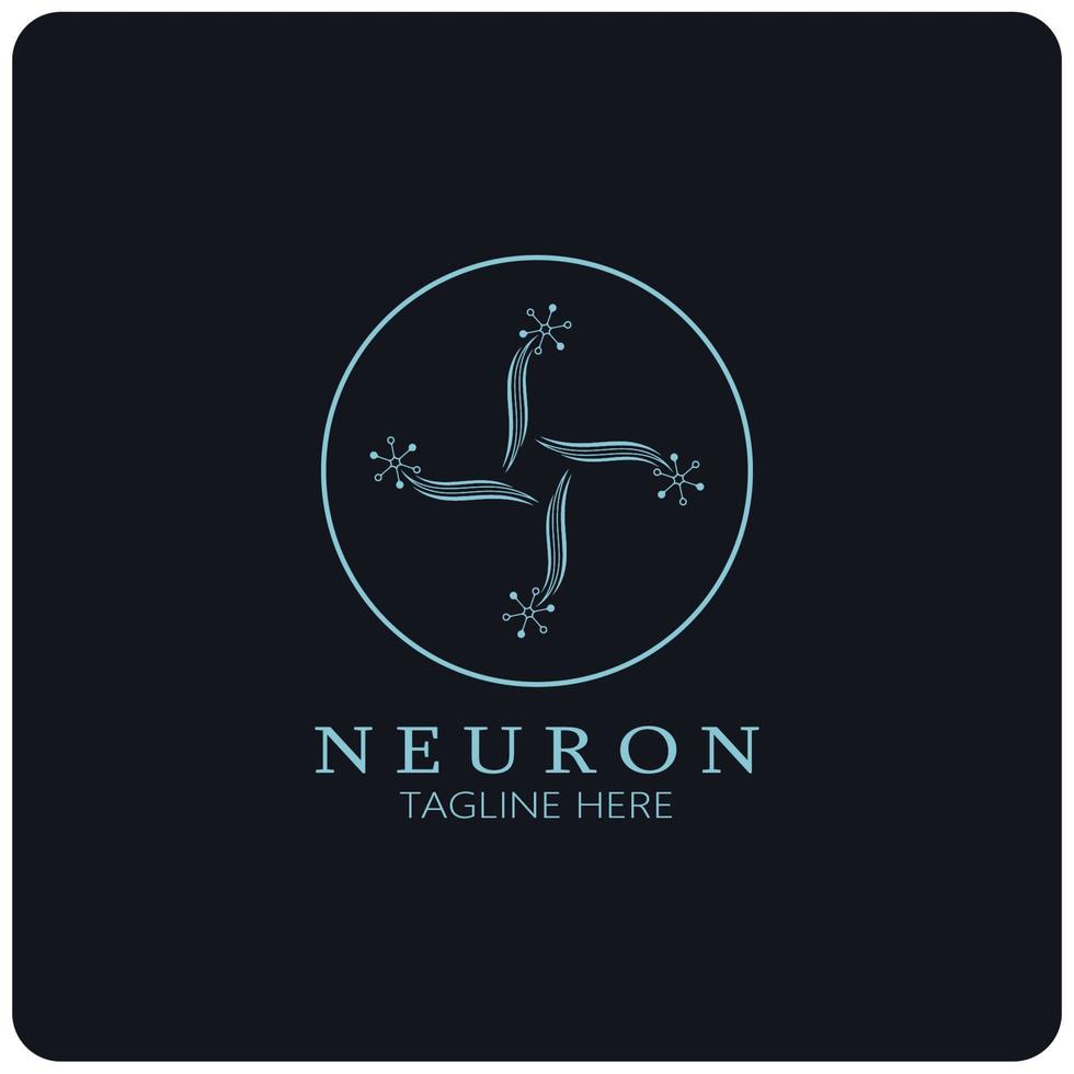 neuron logotyp eller nervcell logotyp design, molekyl logotyp illustration mall ikon med vektor koncept