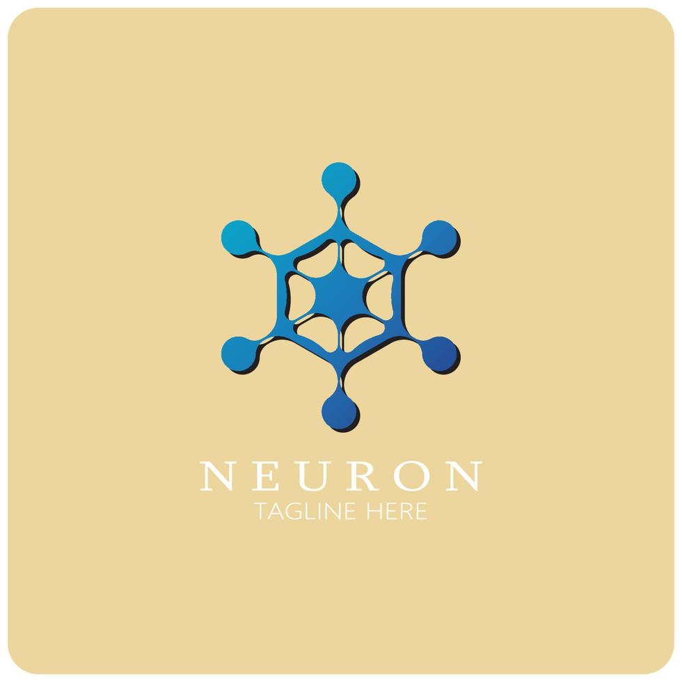 Neuron-Logo oder Nervenzellen-Logo-Design, Molekül-Logo-Illustrationsvorlagensymbol mit Vektorkonzept vektor