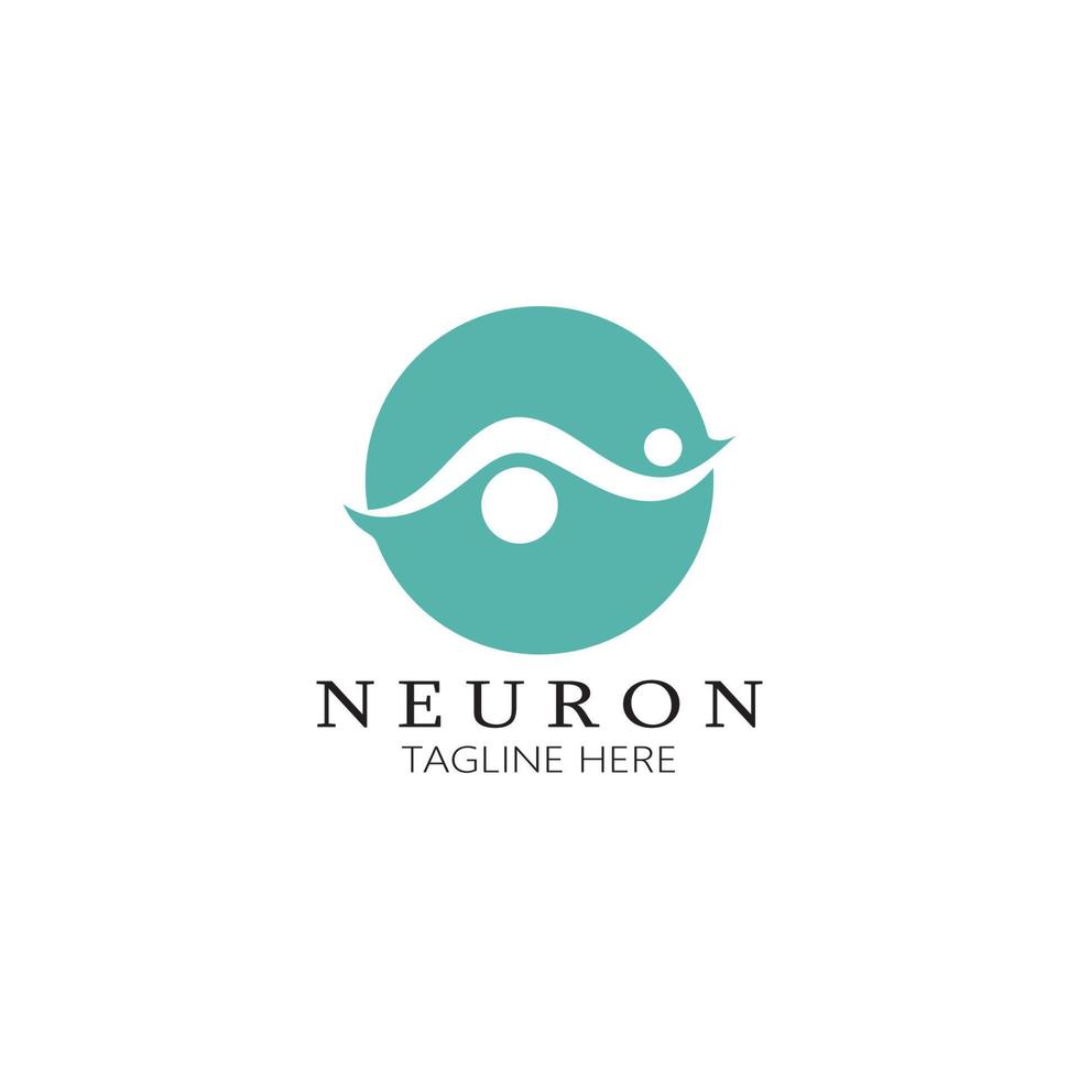 neuron logotyp eller nervcell logotyp design, molekyl logotyp illustration mall ikon med vektor koncept