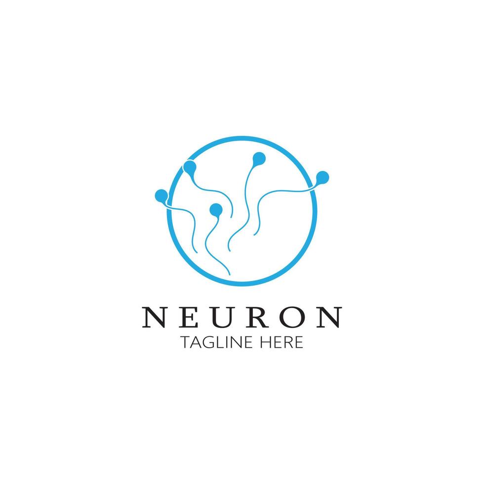 neuron logotyp eller nervcell logotyp design, molekyl logotyp illustration mall ikon med vektor koncept