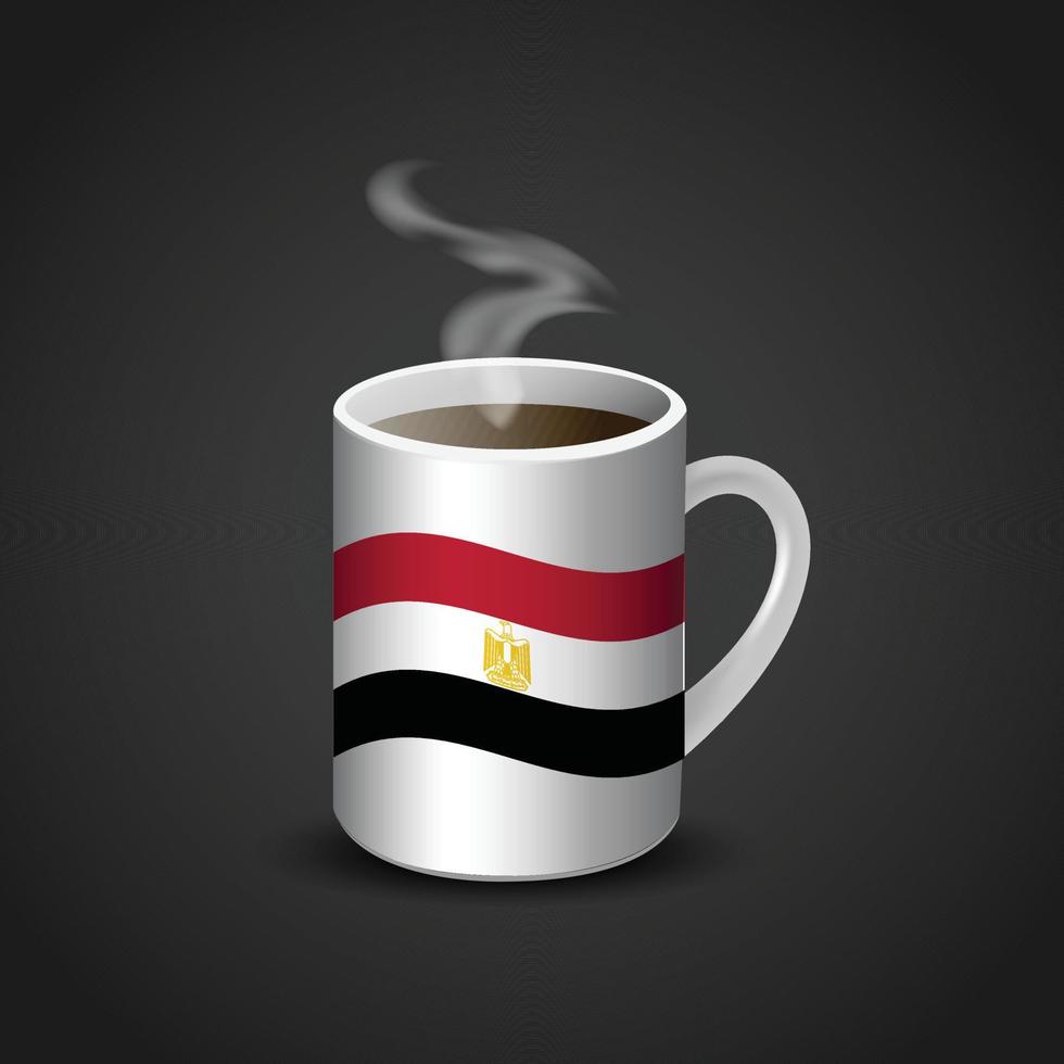 ägypten-flagge auf heißer kaffeetasse gedruckt vektor