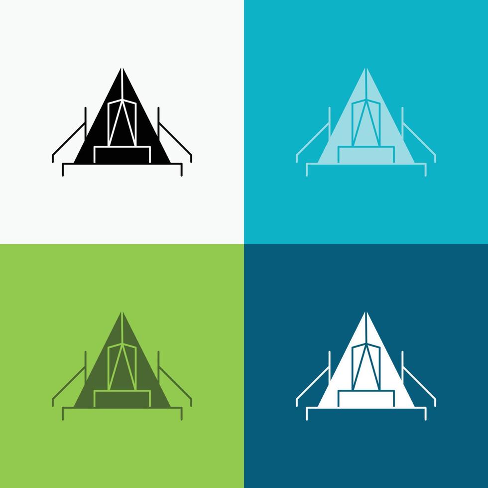 Zelt. Camping. Lager. Campingplatz. Outdoor-Symbol über verschiedenen Hintergrund. Design im Glyphen-Stil. entwickelt für Web und App. eps 10-Vektorillustration vektor