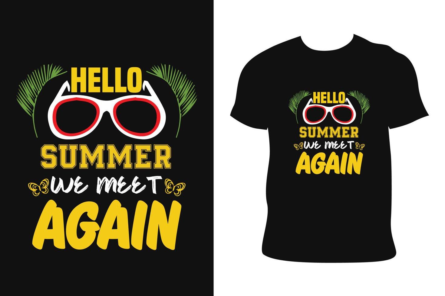 Sommer-T-Shirt-Design. Sommer-T-Shirt. Sommer T-Shirt kostenloser Vektor. vektor
